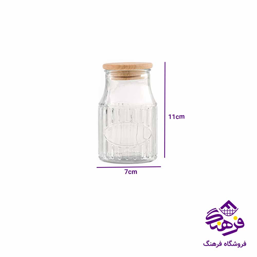 جاادویه شیشه ای لیمون مدل درب چوبی 230 میلی لیتر