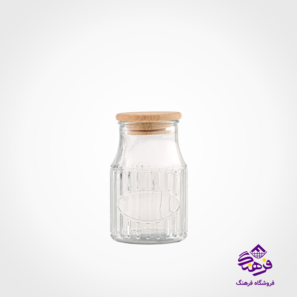 ادویه 230 میلی لیتر شیشه ای درب چوبی لیمون