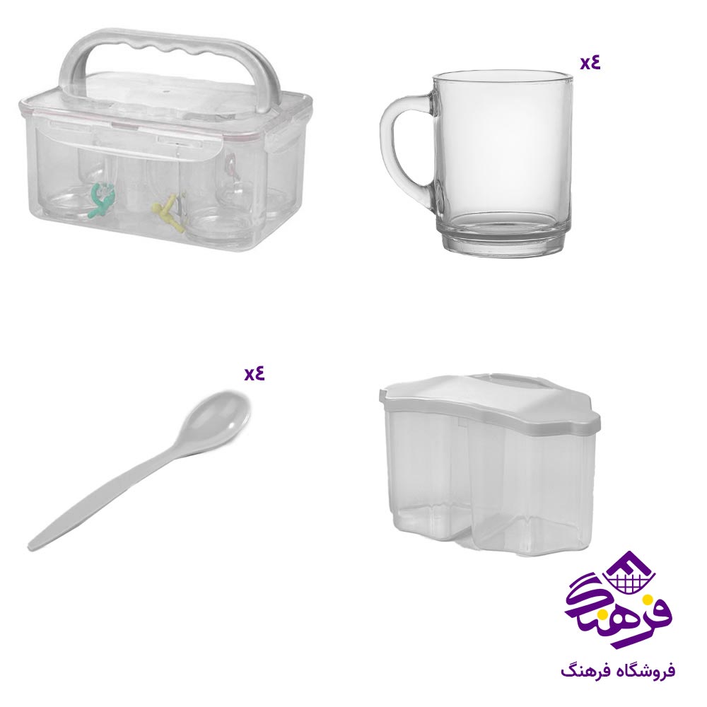 ست چای خوری 4 نفره دسته دار لیمون