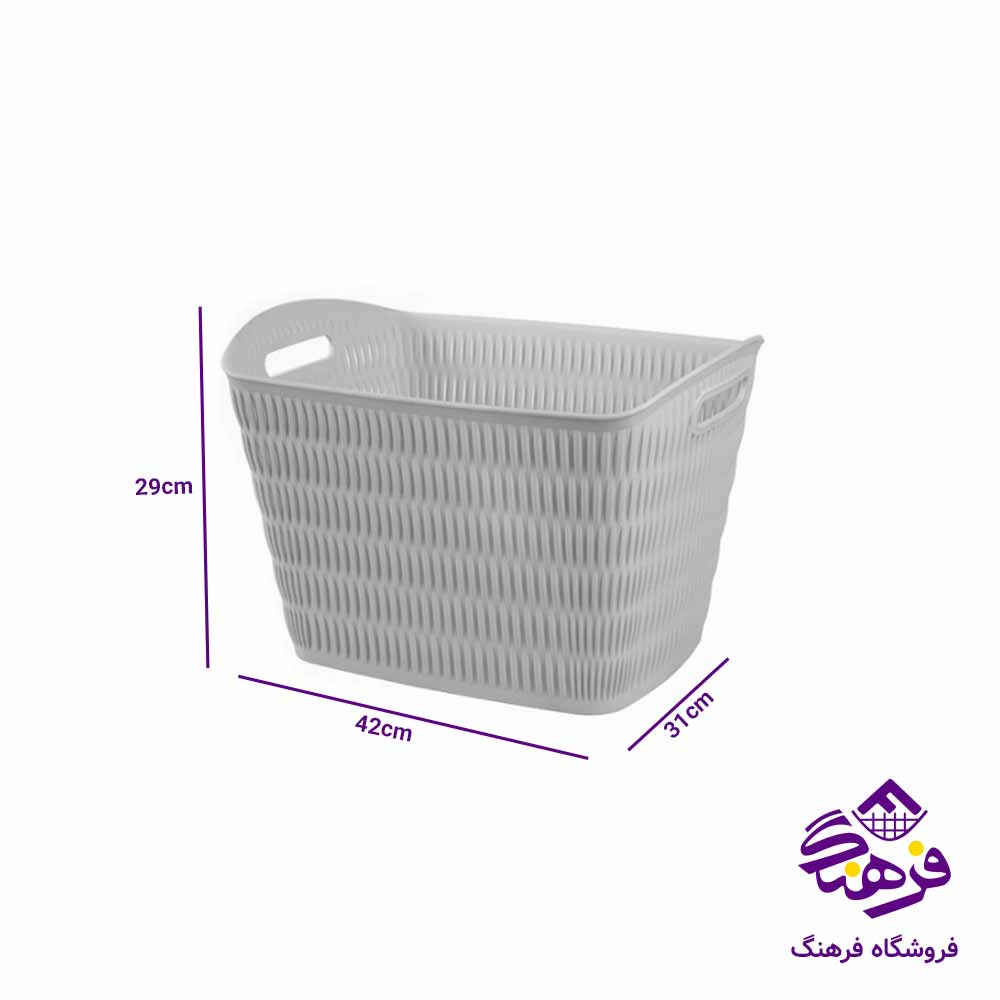 سبد رخت مستطیل لیمون مدل بامبو 