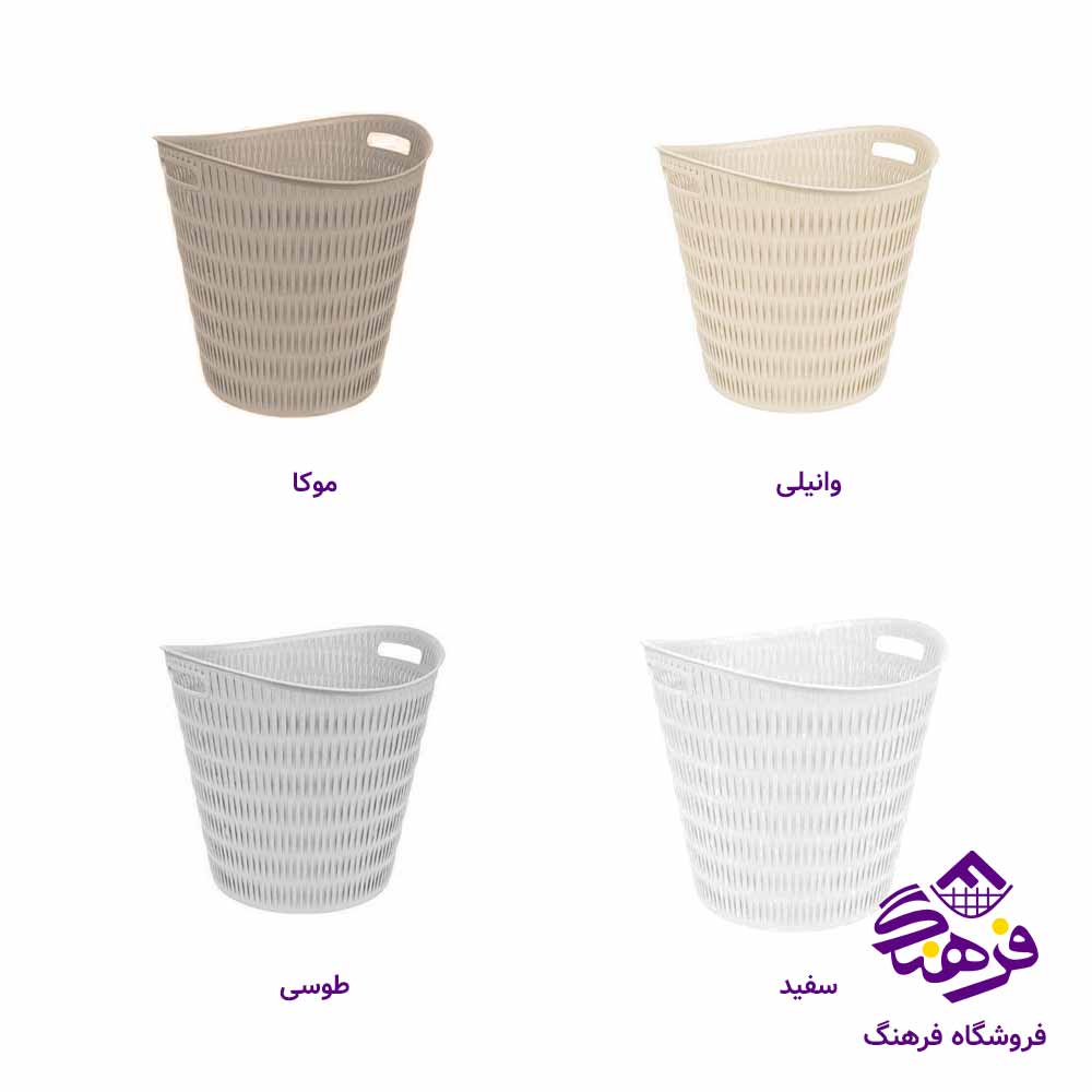 سبد رخت گرد لیمون مدل بامبو 
