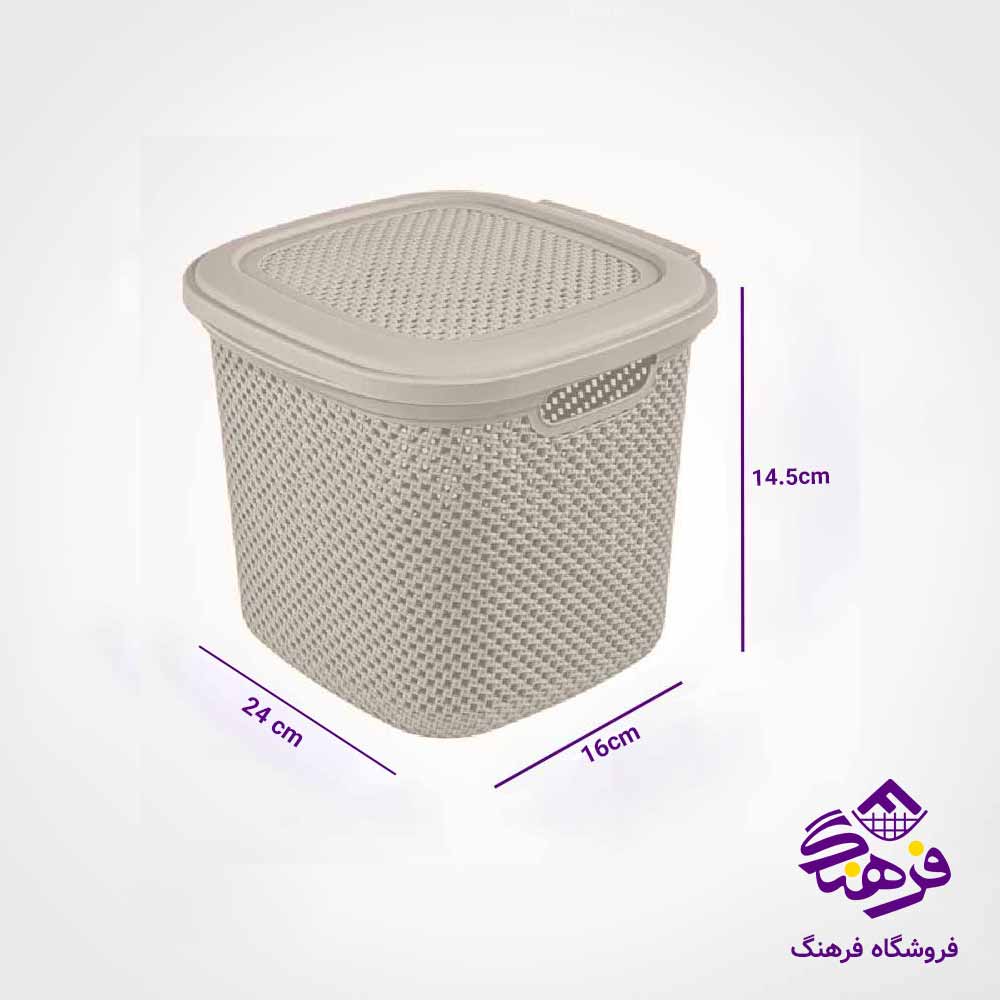 سبد رخت درب دار کوچک لیمون مدل بافت