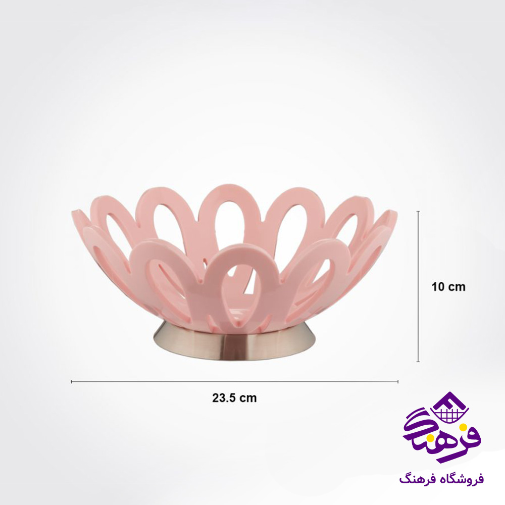 سبد میوه کوچک پایه استیل لیمون