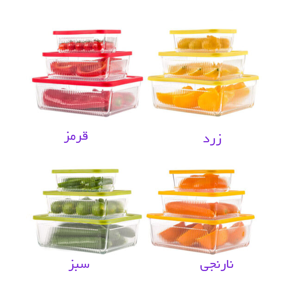 ست ظرف شیشه ای لیمون شیاردار دربدار