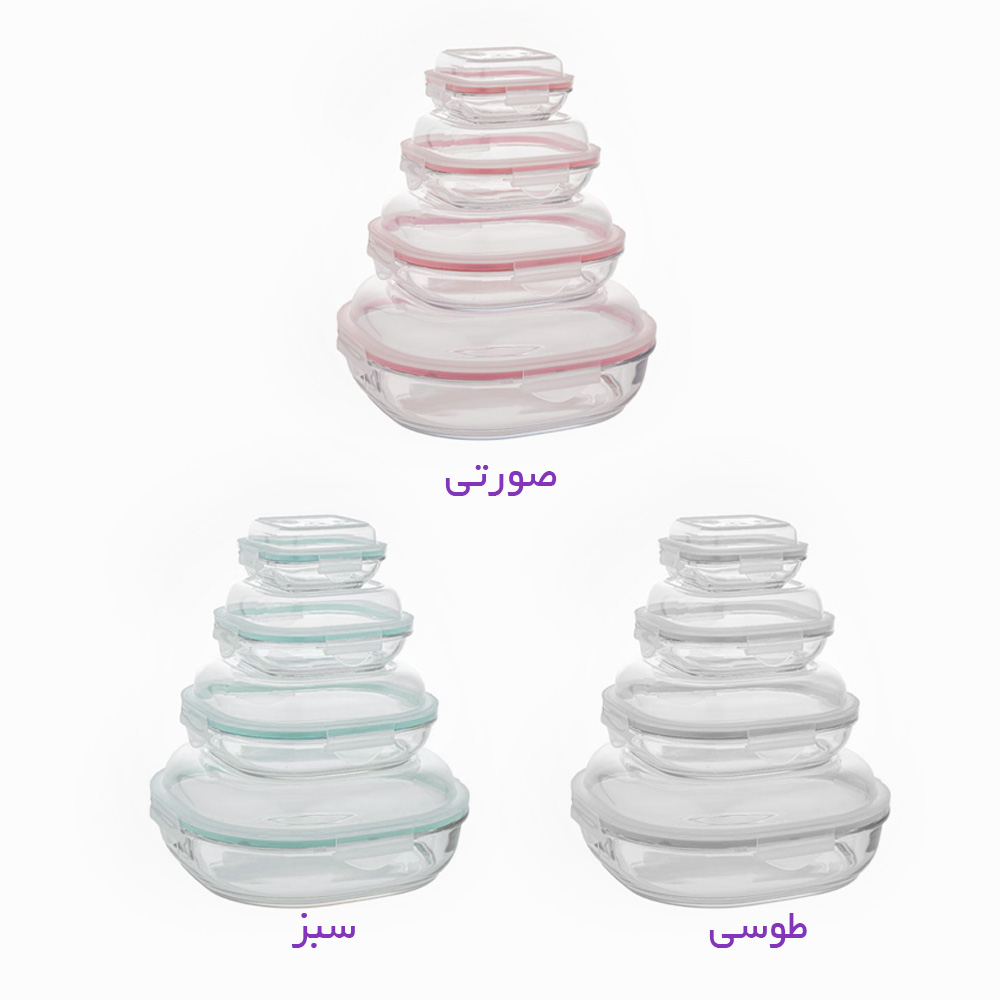 ست ظرف شیشه ای 8 پارچه لیمون