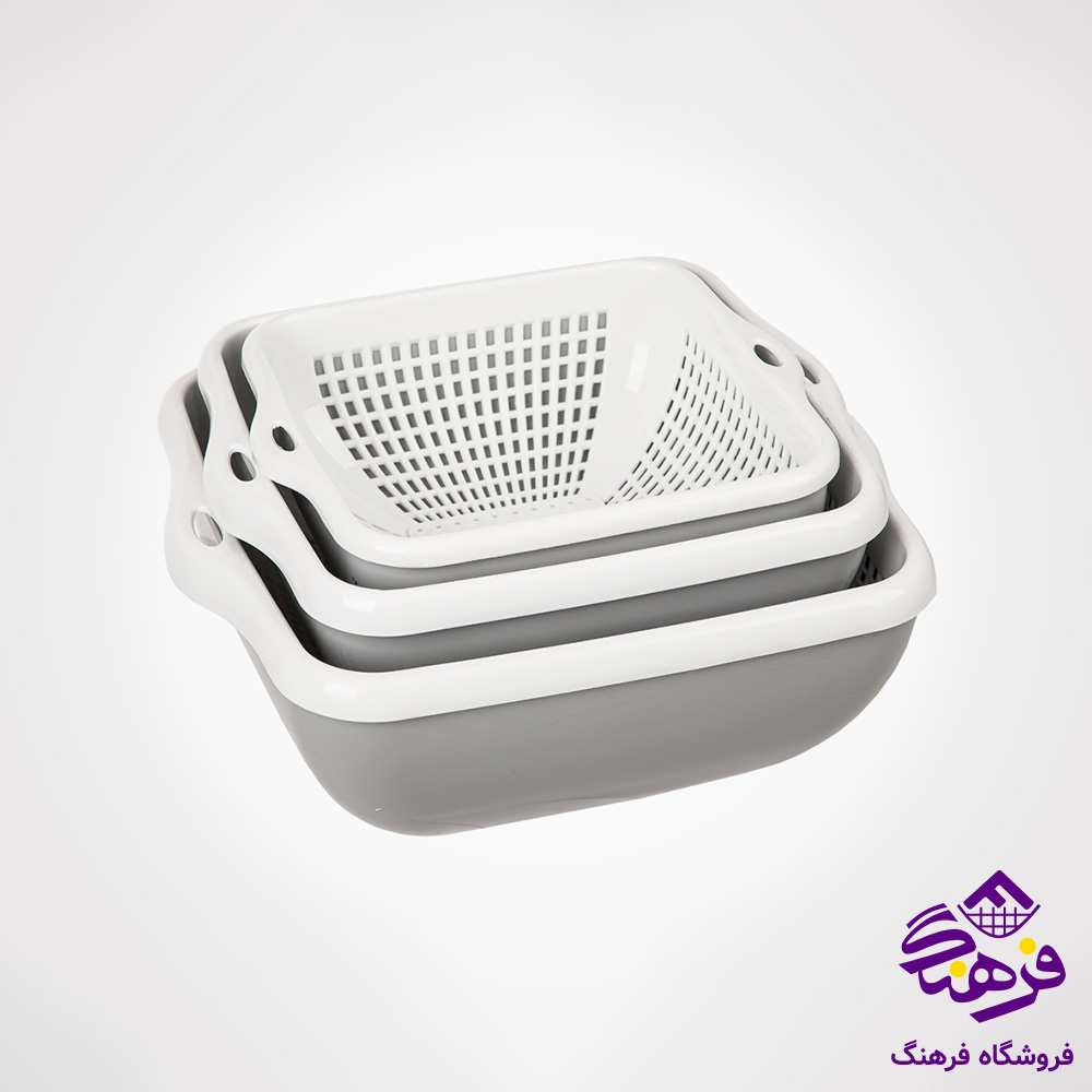 ست کاسه ابکش لیمون 4گوش (3سایز)