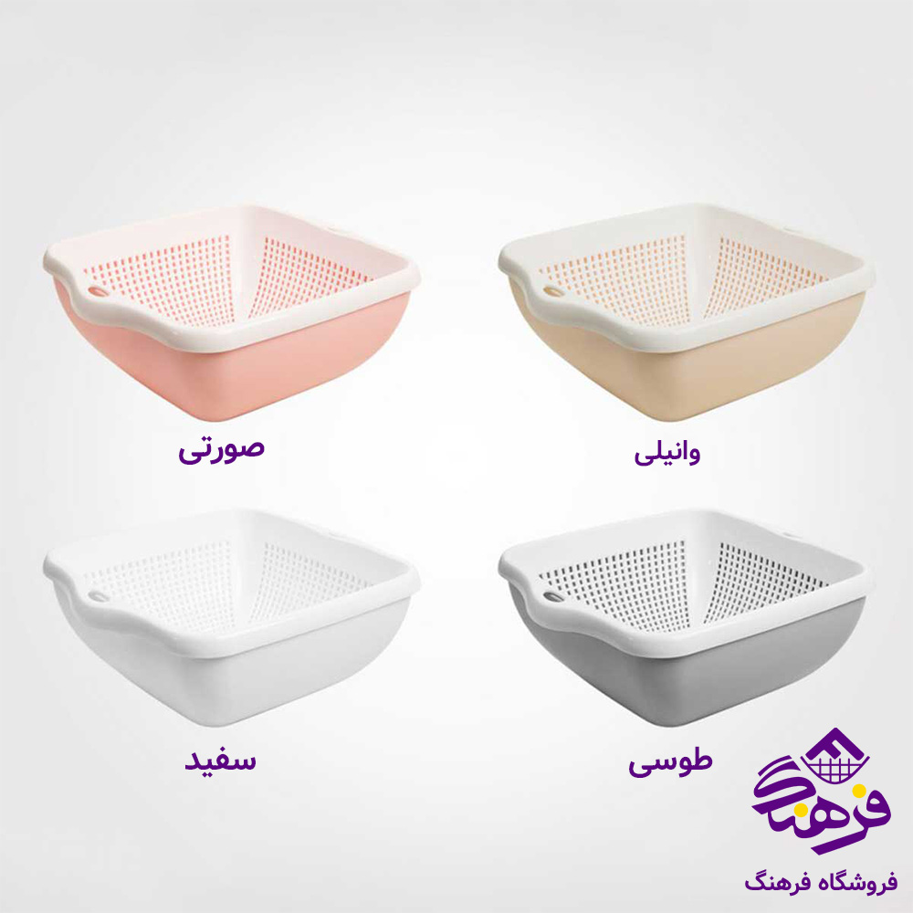 ست کاسه ابکش لیمون 4گوش (3سایز)