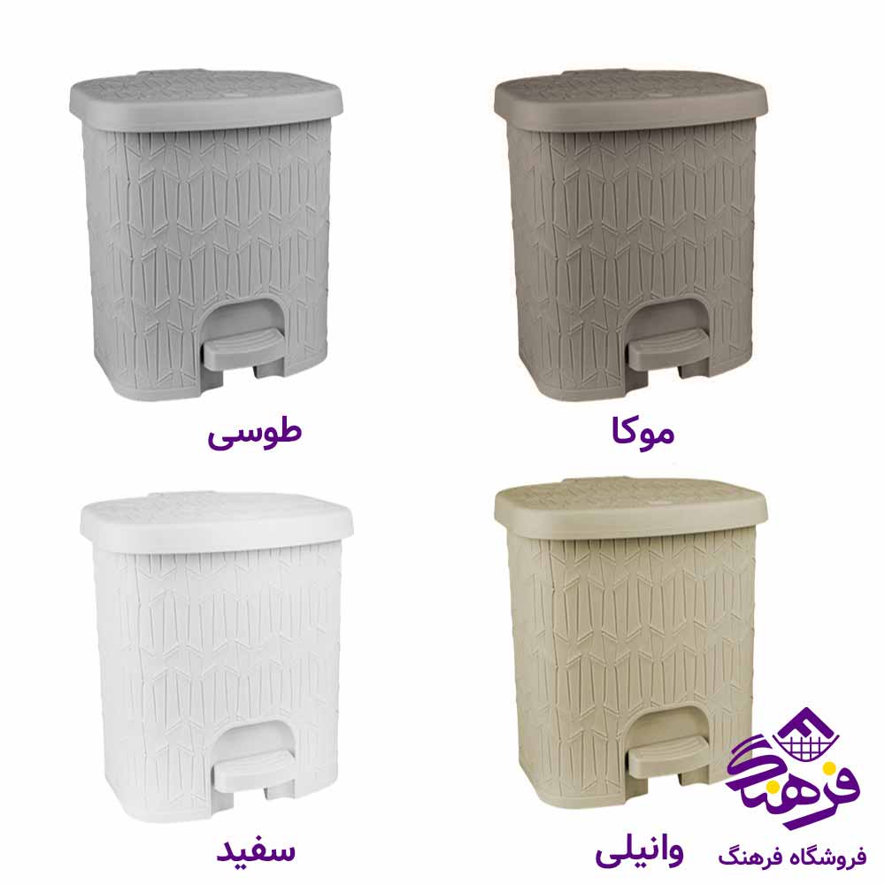 سطل زباله پدالی لیمون مدل بامبو چهارگوش بزرگ