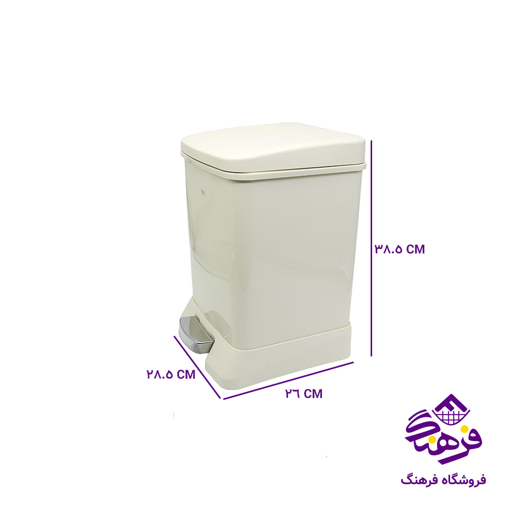 سطل لیمون پدالی ارام بند 4گوش 12لیتر