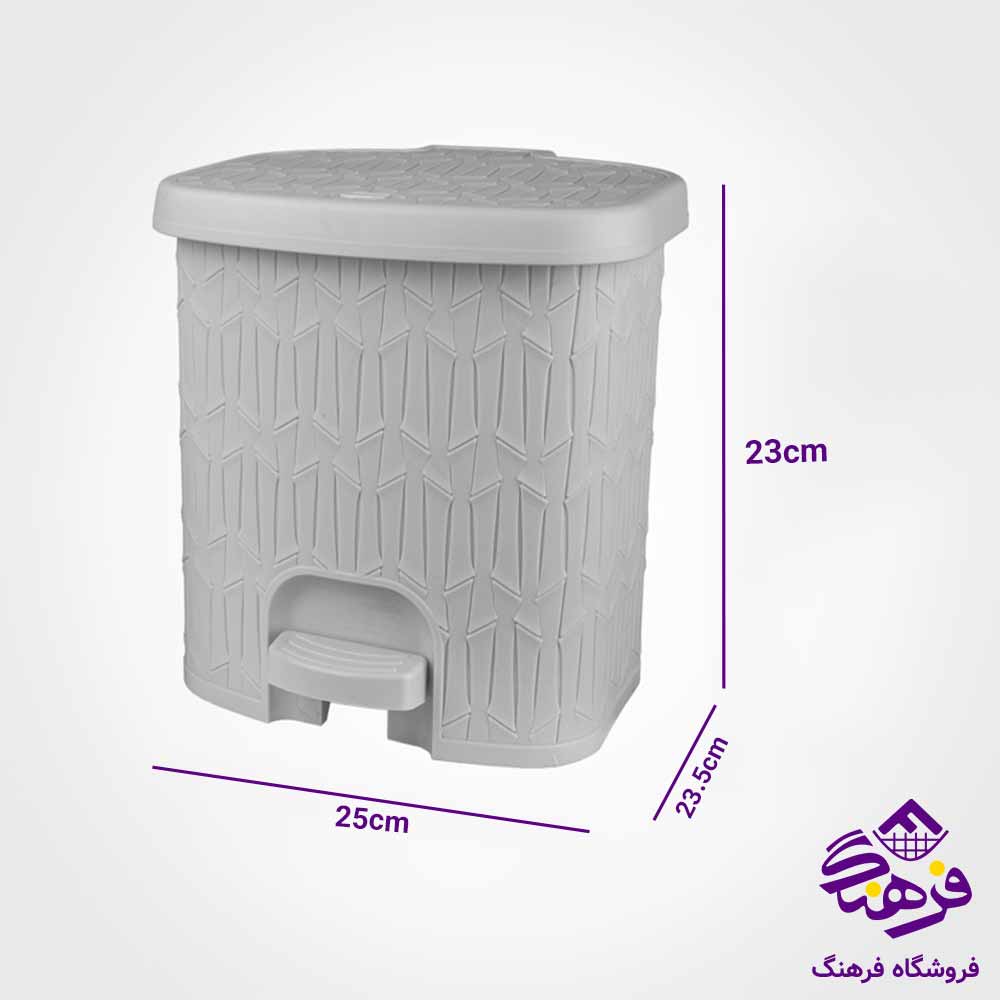 سطل پدالی چهارگوش لیمون مدل بامبو متوسط 6 لیتر