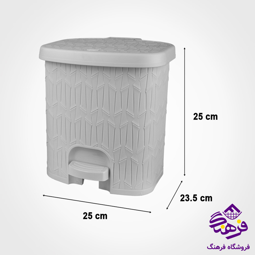 سطل چهار گوش پدالی 6 لیتر طرح بامبو لیمون