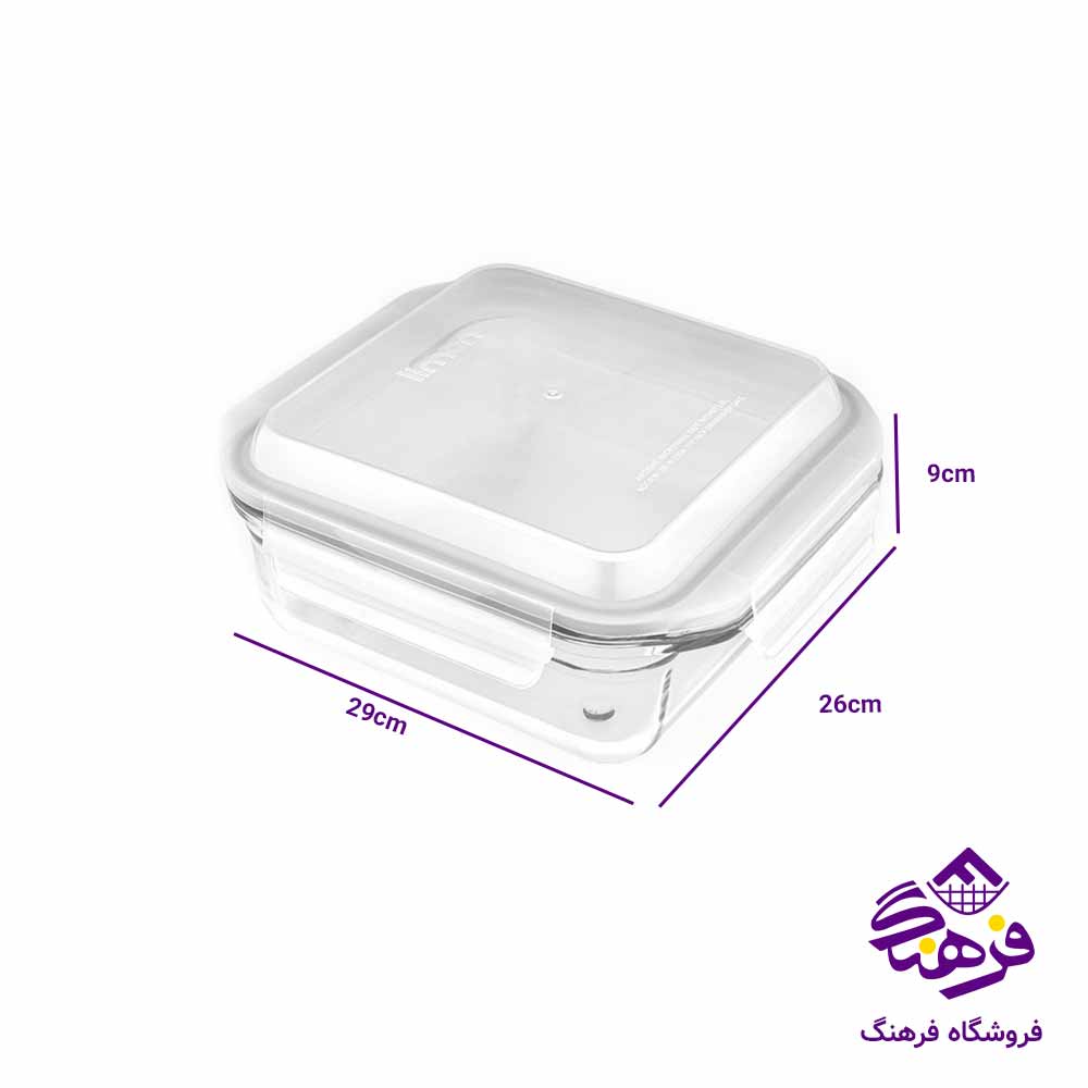 ظرف شیشه ای لیمون مدل مربع (2.1 لیتر)