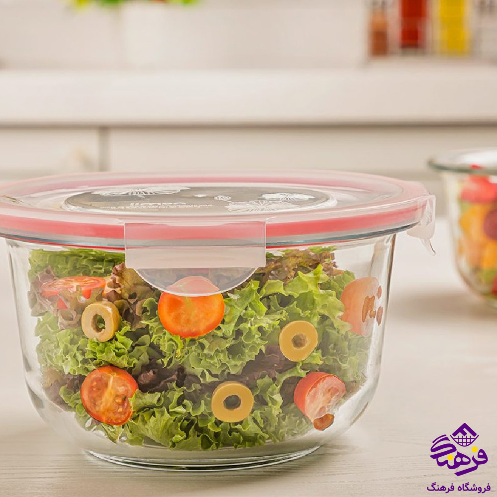 ظرف شیشه ای لیمون 2گرد