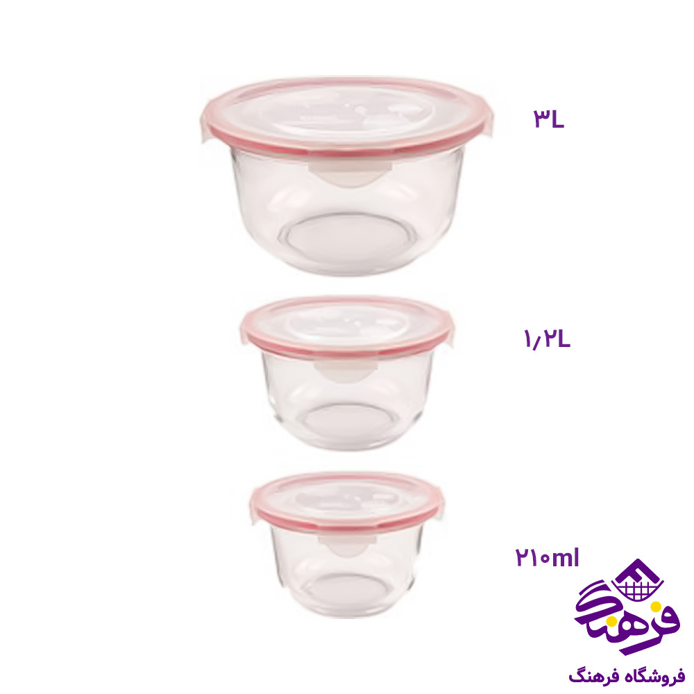 ظرف شیشه ای لیمون 1/2گرد