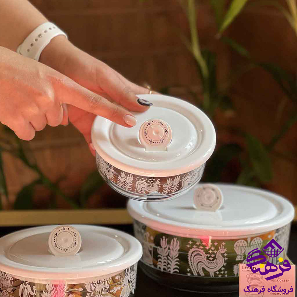 ظرف شیشه ای لیمون تاریخ دار چاپدار
