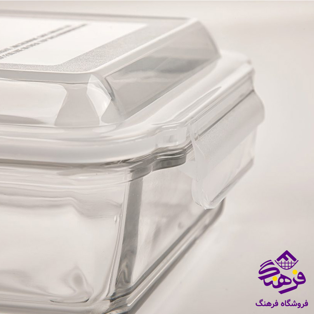 ظرف شیشه ای لیمون 1/4مستطیل