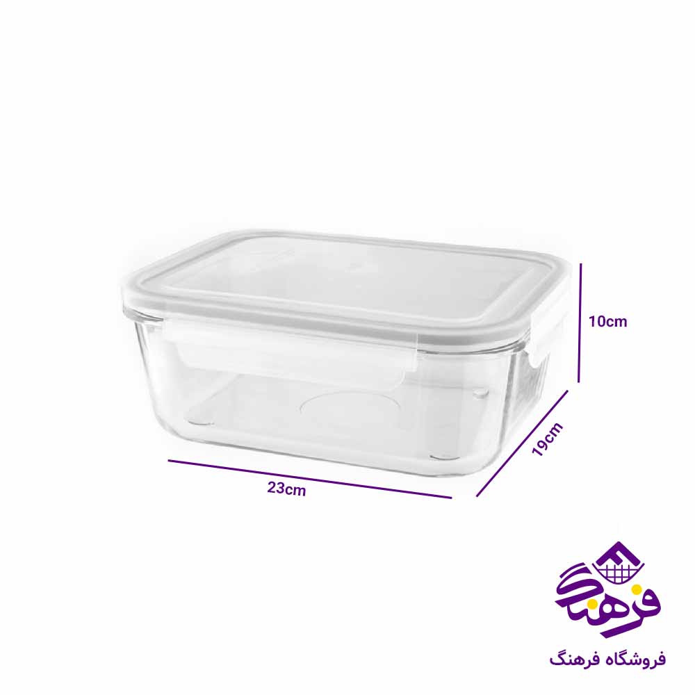 ظرف شیشه ای لیمون مدل مستطیل (1.7 لیتر)