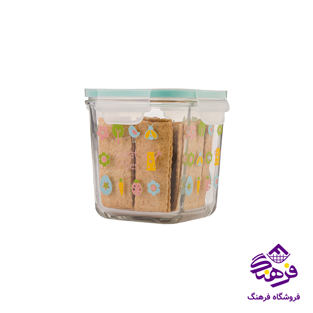 ظرف شیشه ای لیمون 920مستطیل چاپدار