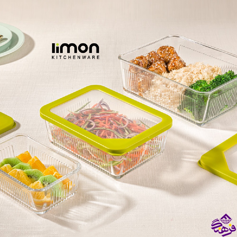 ظرف شیشه ای لیمون شیاردار 2/25 دربدار