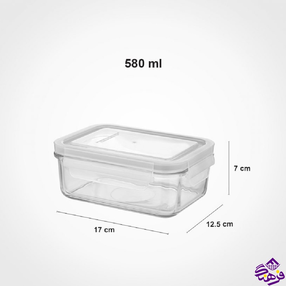 ظرف شیشه ای 580 میلی لیتر لیمون