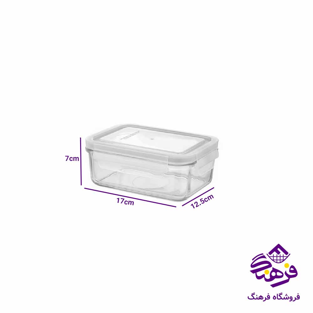 ظرف شیشه ای لیمون مدل مستطیل 580 میلی لیتر