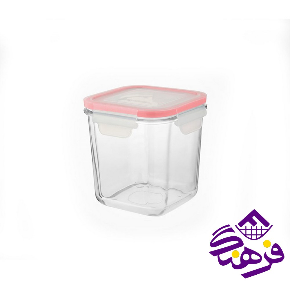 ظرف شیشه ای لیمون مدل مربع 860 میلی لیتر