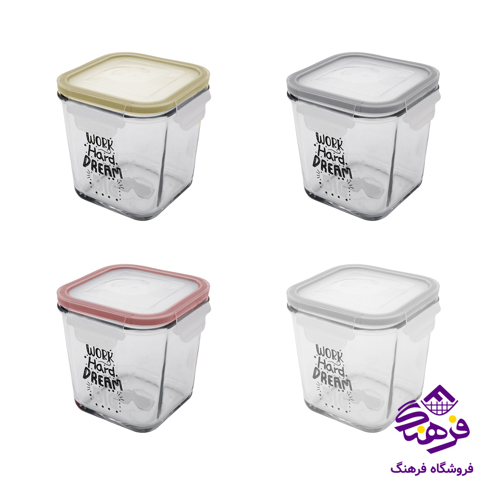 ظرف شیشه ای لیمون 860مربع چاپدار