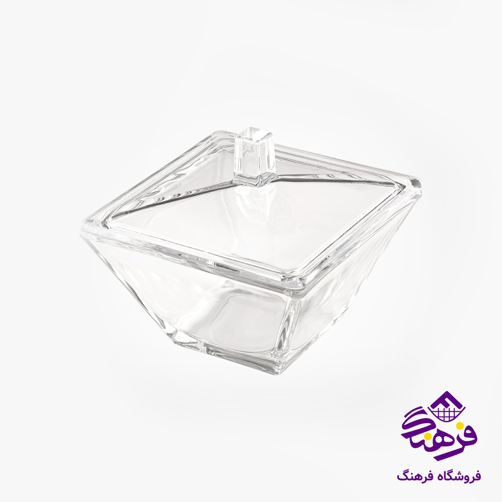 قندان لیمون شیشه ای مربع