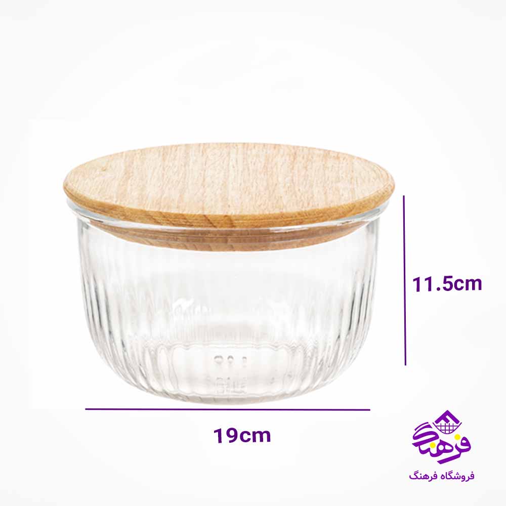 ظرف نگهدارنده لیمون مدل درب چوبی شیاردار 1.8 لیتر