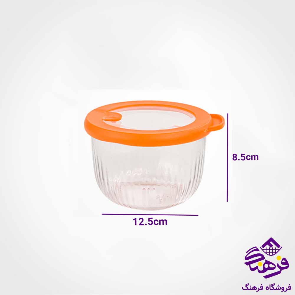 ظرف نگهدارنده لیمون مدل درب رنگی شیاردار 470 میلی لیتر