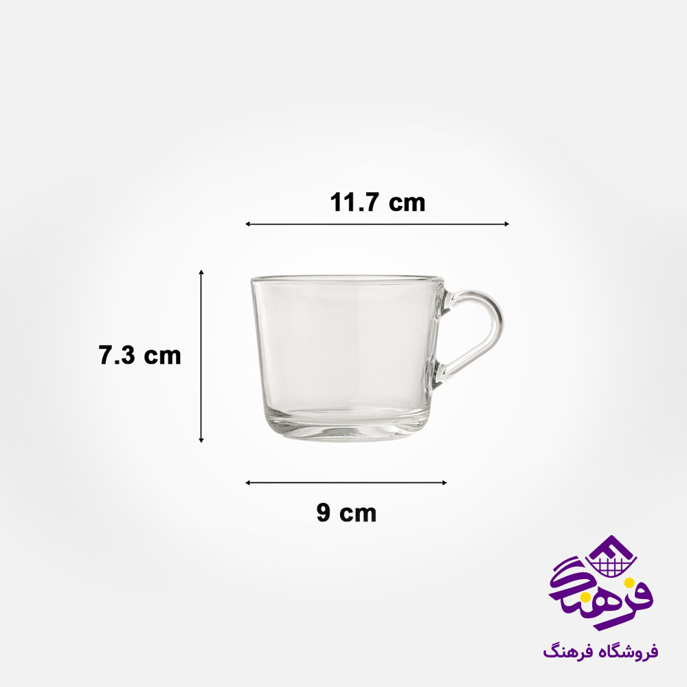 فنجان لیمون شیشه ای دسته دار (6عددی)