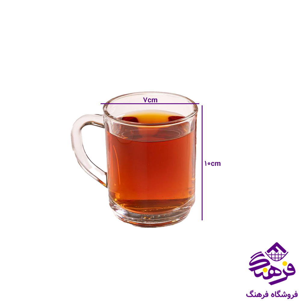 لیوان لیمون دسته دار 240سی سی 6عددی