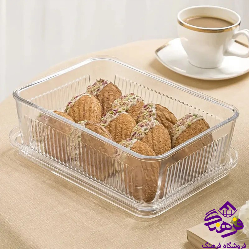 بیسکوئیت لیمون شیشه ای مستطیل