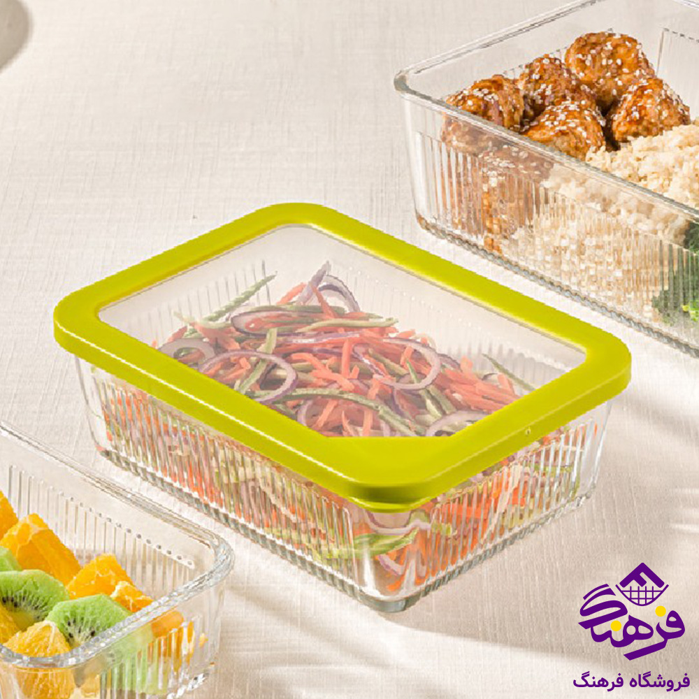 ظرف شیشه ای لیمون شیاردار 2/25 دربدار