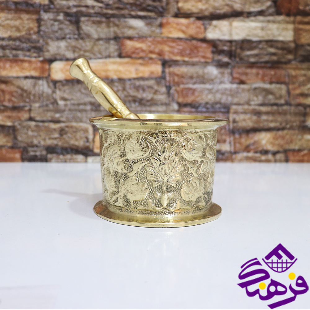 هاون فیروزه برنجی بزرگ
