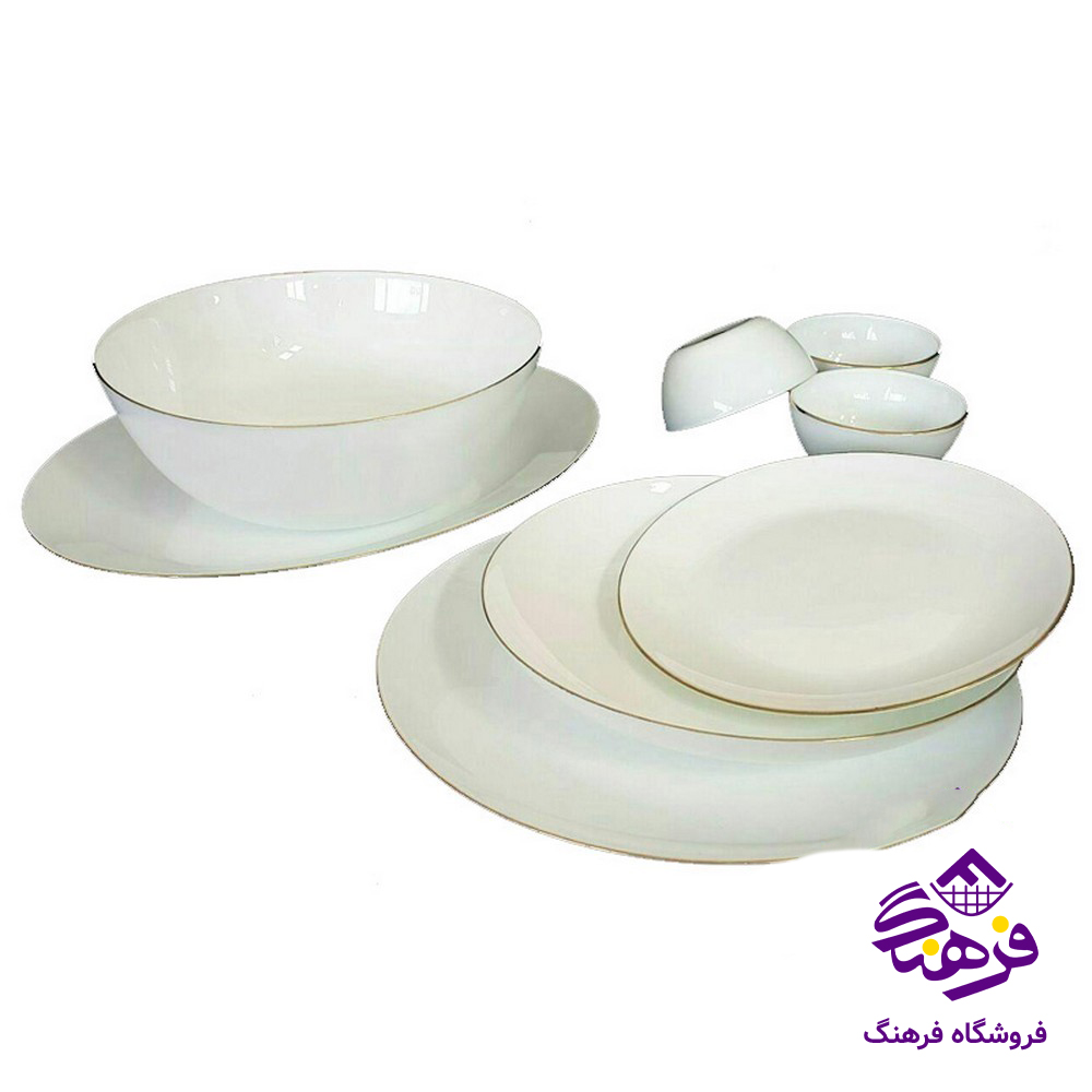 سرویس اپال 26 پارچه (دینو-کوئین) گرد لب طلا