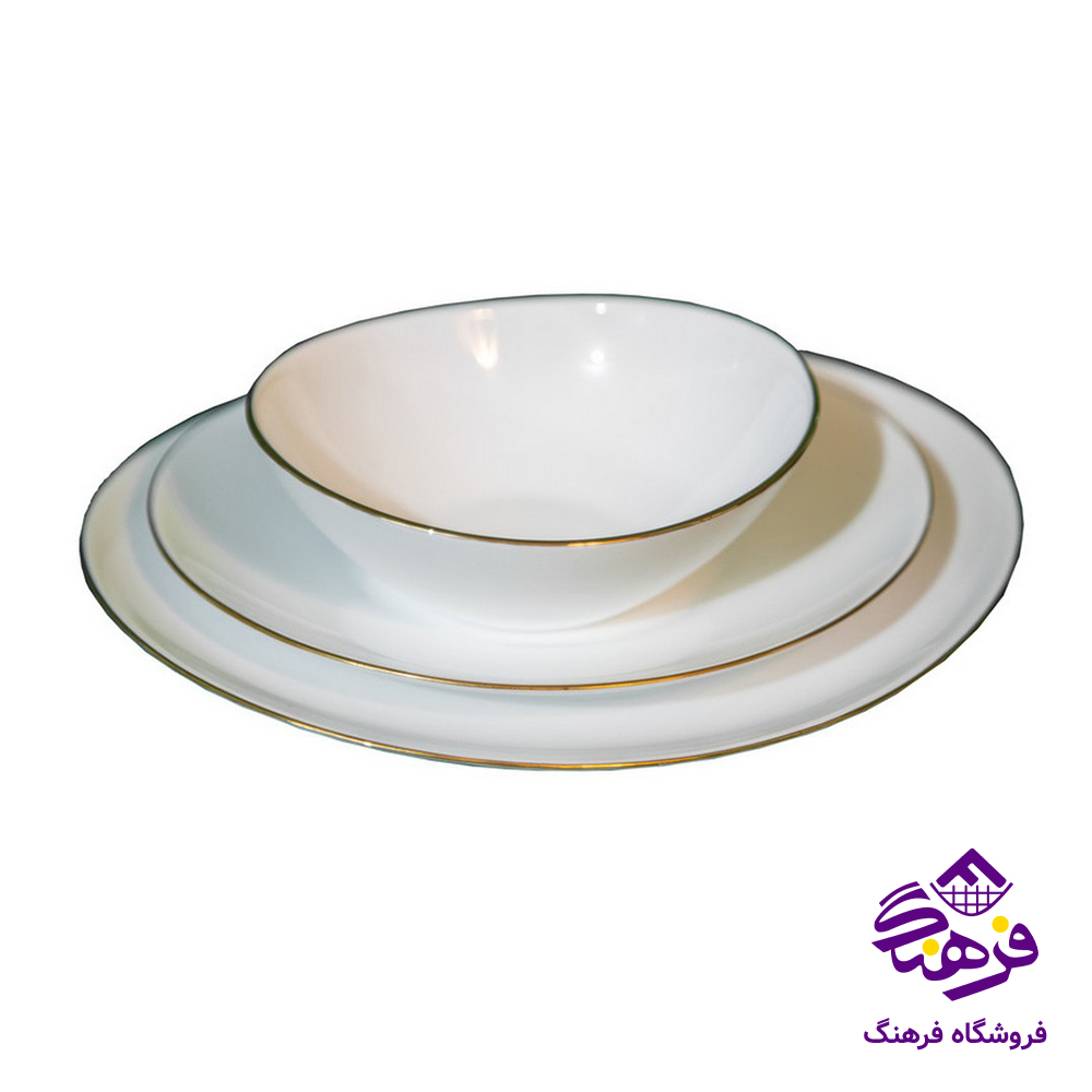 سرویس اپال 26 پارچه (دینو-کوئین) گرد لب طلا