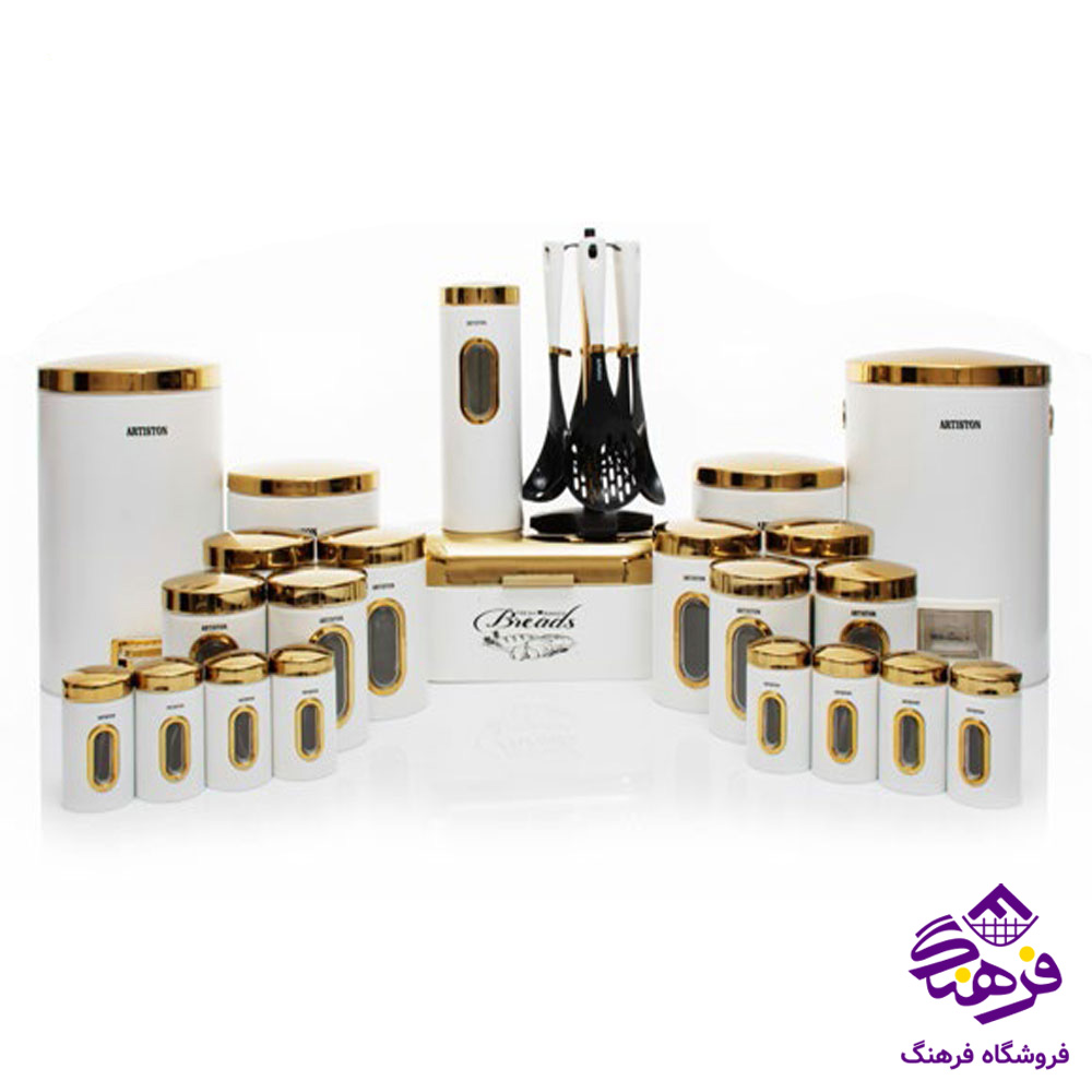 سرويس اشپزخانه 29پارچه طلايي درب فلزي ارتيستون 29516