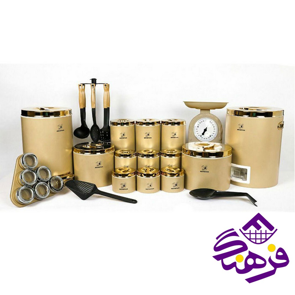 سرویس آشپزخانه ۳۰ پارچه آرتیستون درب طلایی - طلایی