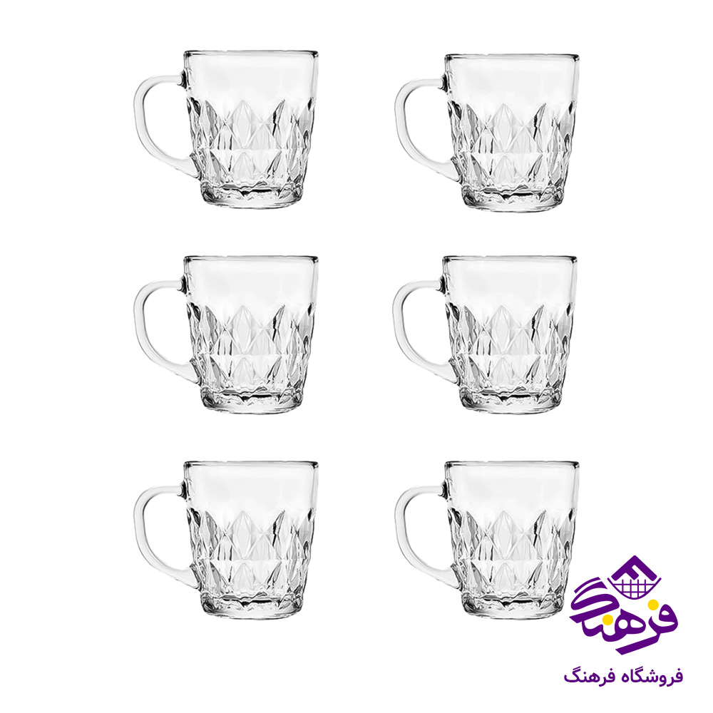 لیوان طرح لویی دسته دار بلور کاوه