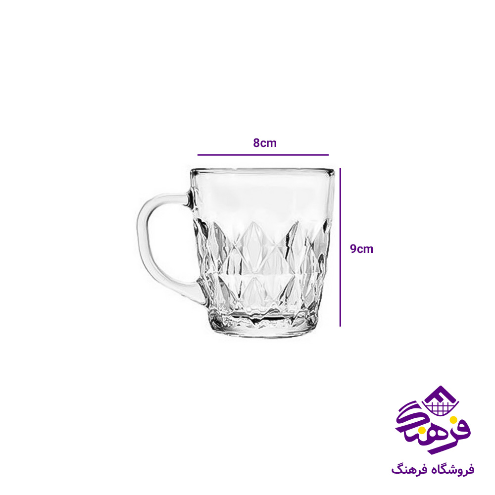 لیوان طرح لویی دسته دار بلور کاوه