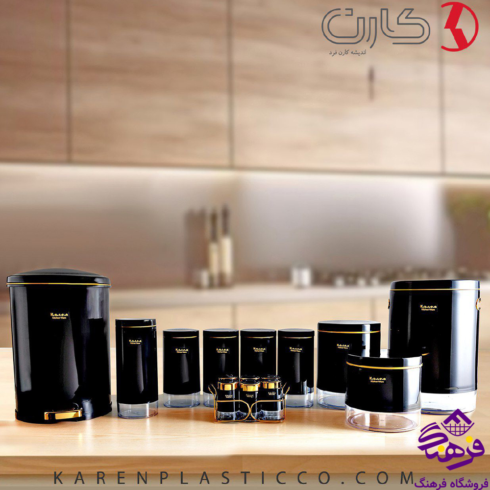 سرويس اشپزخانه کارن 16 پارچه 522 رنگ مشکي