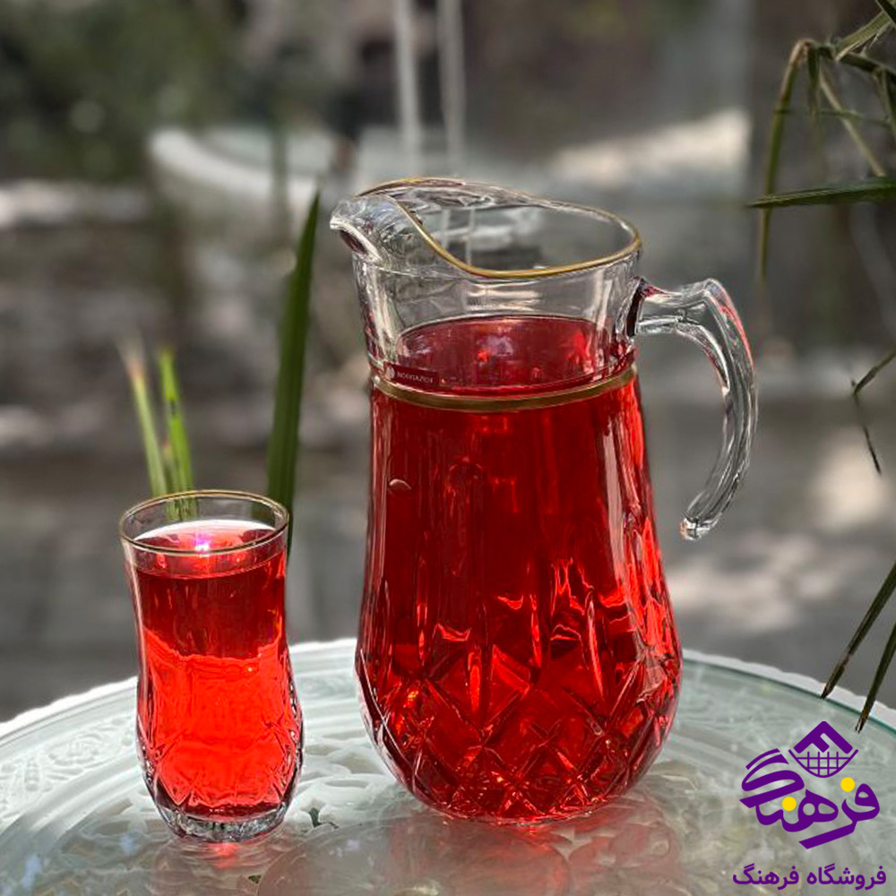 پارچ و لیوان لیونا نوری لب طلا