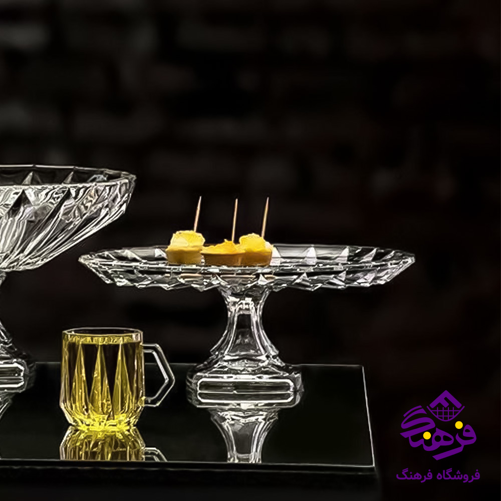 قاب شیرینی مودنا پایه دار کادو نوری (4دک)