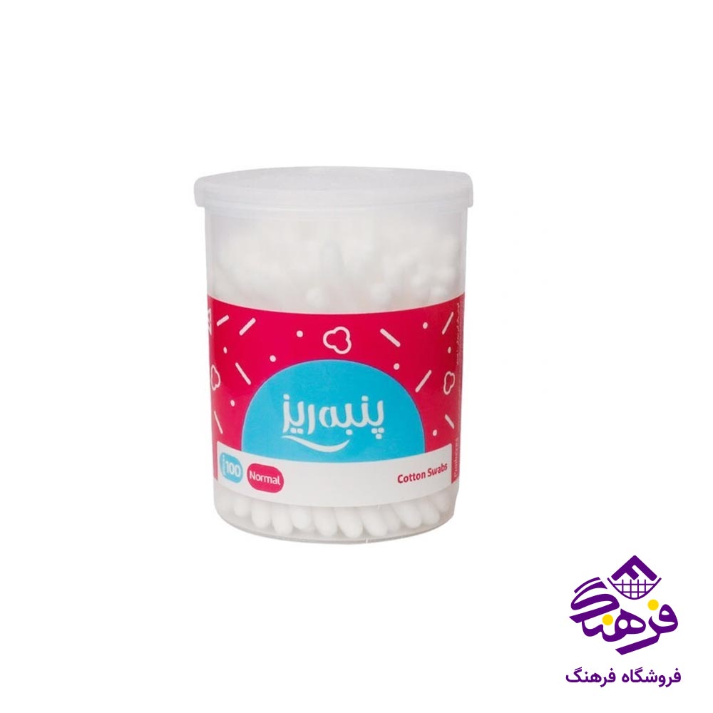 گوش پاکن مکعبی 100عددی پنبه ریز