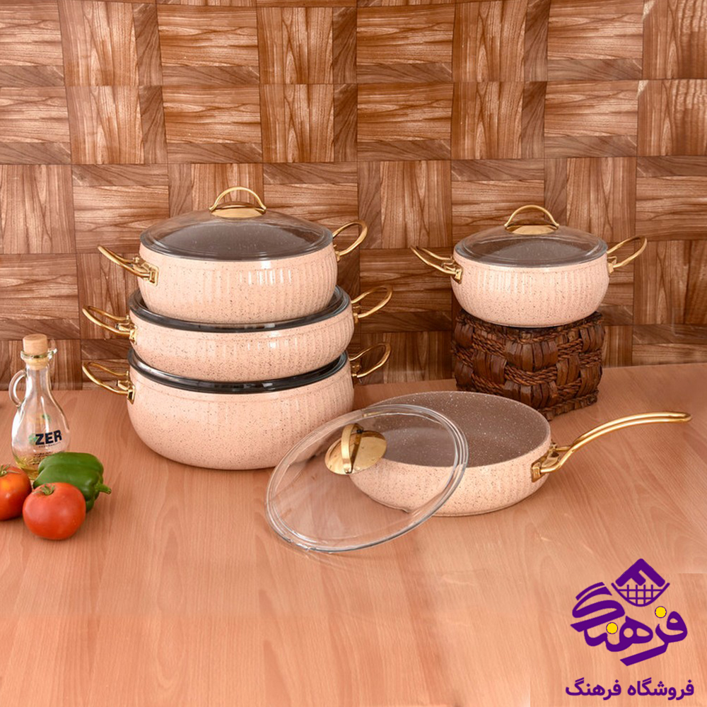 سرویس قابلمه پویان 10پارچه سلین Eviz (خمره ای)