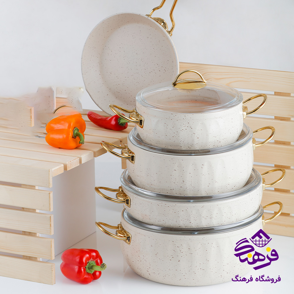 سرویس قابلمه پویان 11پارچه لورنز کرم