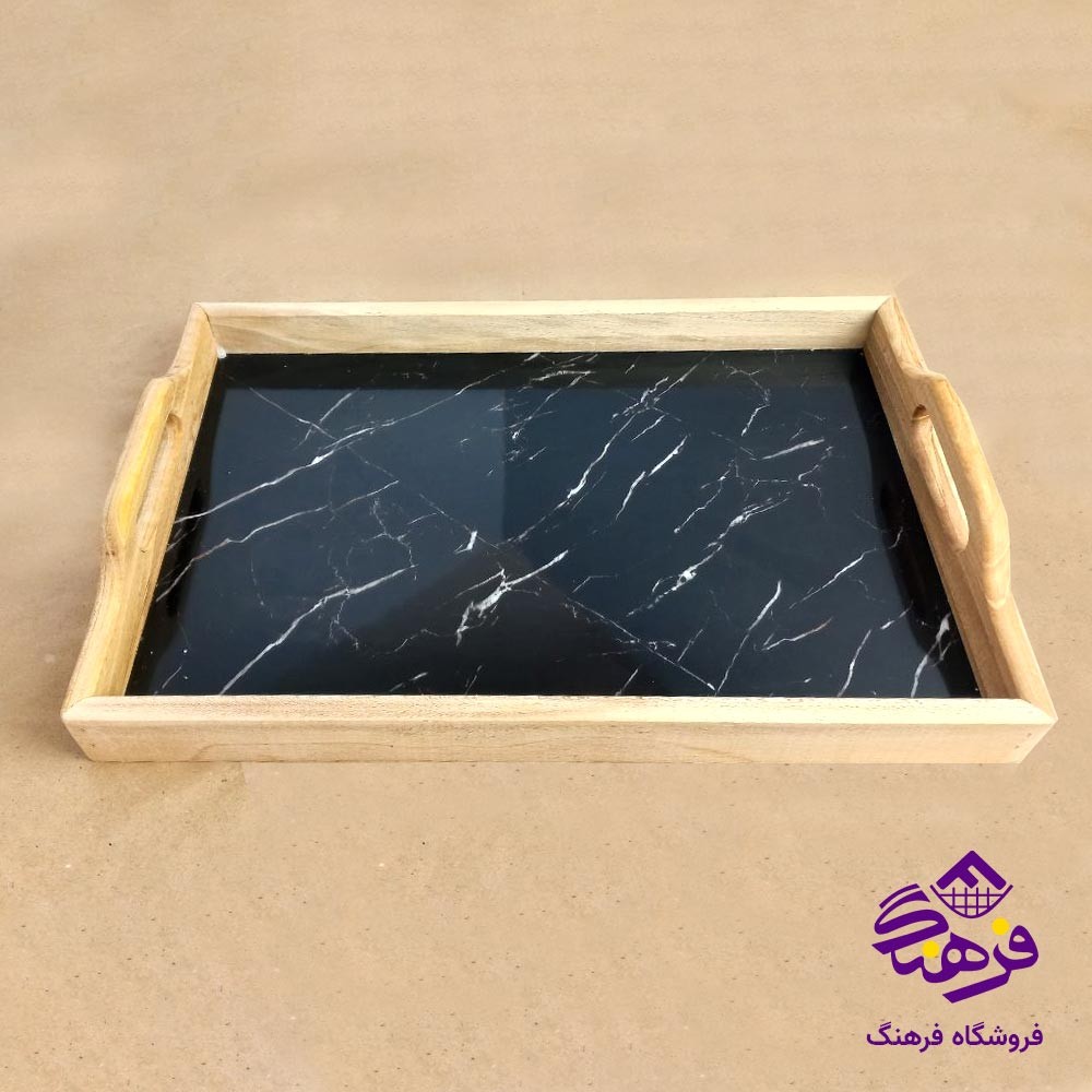 سینی مستطیل بزرگ رایکا طرح سنگ