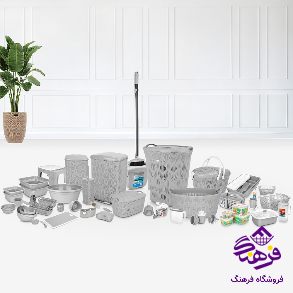 سرویس جهیزیه 70 پارچه هومکت طرح دنیس رنگ وانیلی