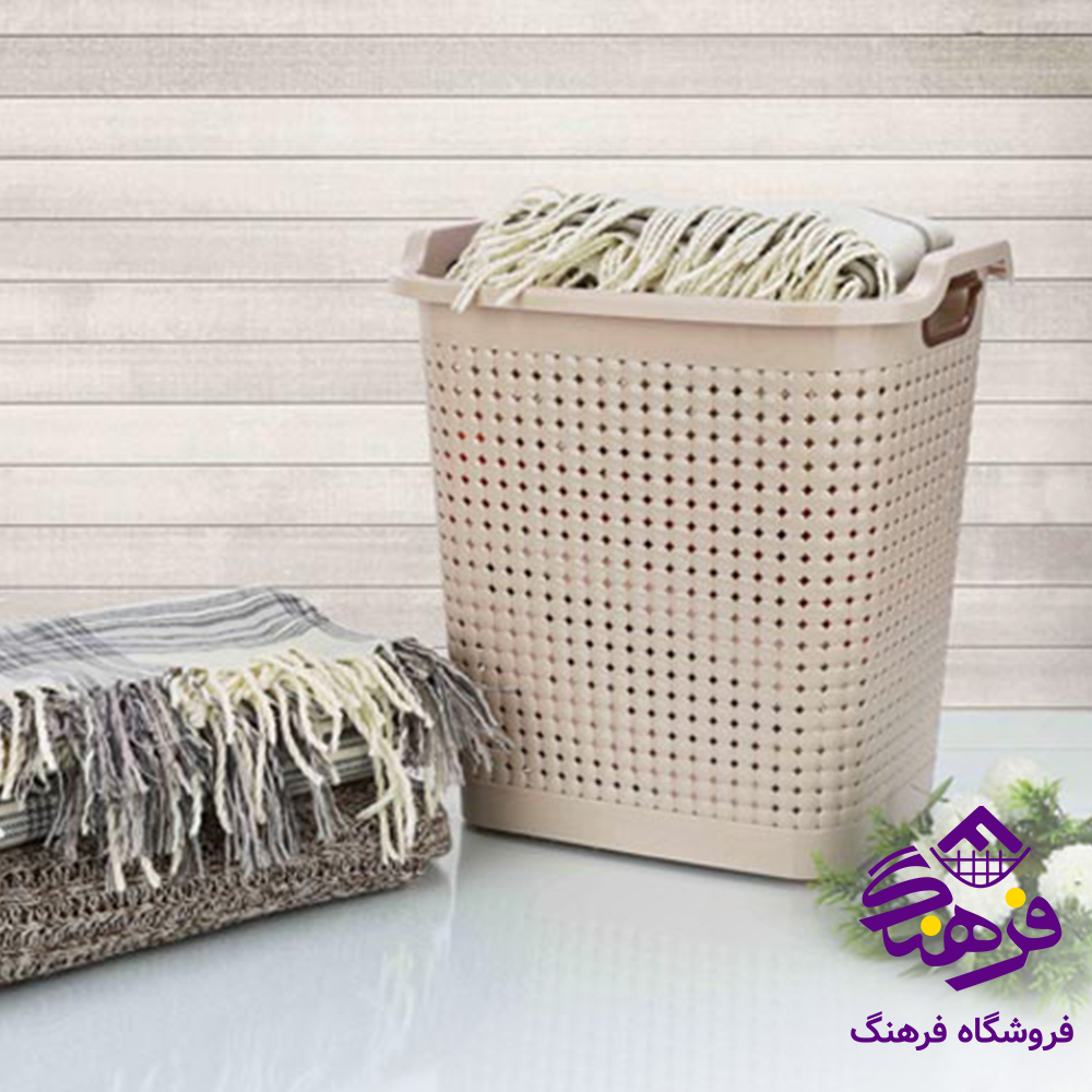 سبد رخت مستطیل متوسط چرخدار طرح مایا هوم ت